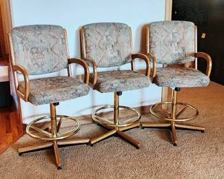 Three Upholstered Bar Stools