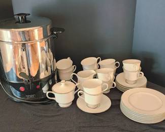 Stainless Steel 45 Cup Mr. Coffee Maker Sango China Granada 3651 Collection