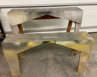 Two Large Wooden Saw Horses