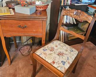 sewing machine and chair