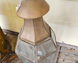 Brass and etched glass