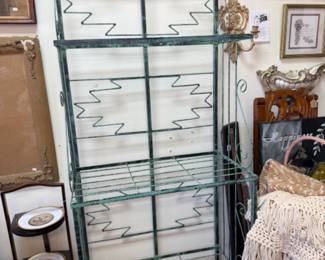 Metal green southwestern style baker’s rack 
