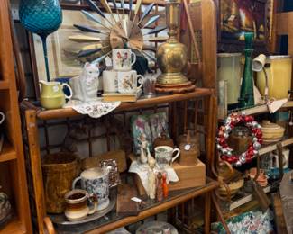 Vintage clock, dish set and more