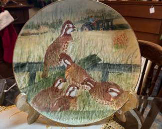Large Quail decorative plate