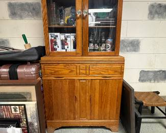 Over 100 year old hutch also has matching buffet and table