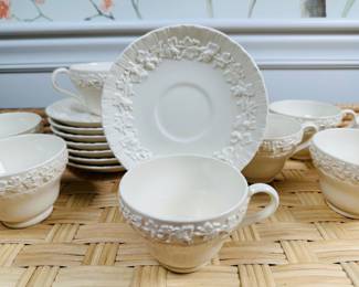Wedgwood creamware cups and saucers