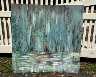 Uttermost hand painted waterfall canvas