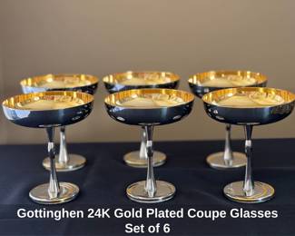 Gottinghen 24K Gold Plated Coupe Glasses Set of 6 93 hero