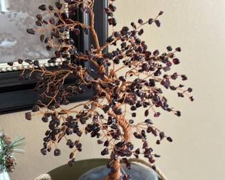 Garnet Gemstone Tree Sculpture with Agate Base 44 hero
