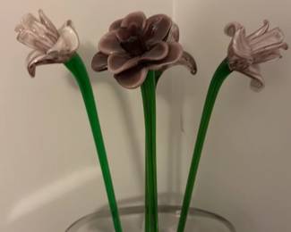 Murano Style Blown Glass Floral Arrangement 3 hero