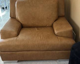 Modern Tan Leather Armchair 123 hero