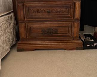 Antique Wooden Nightstand with Carved Details 132 hero