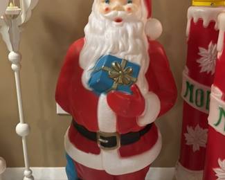 Vintage Blow Mold Santa Claus Christmas Decoration 28 hero