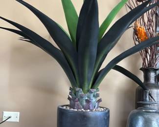 Large Faux Agave Plant in Black Pot 60 hero