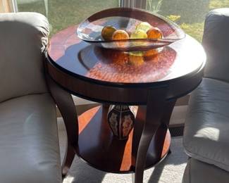 Round Inlay Accent Table 121 hero