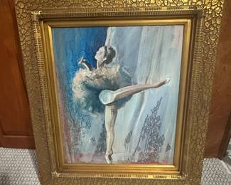 Artist signed ballerina in the Xmas room