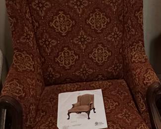 2 matching designer high back chairs 