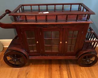 Very unusual tea cart 
Mahogany 