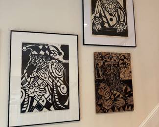 MCM wood block prints 
We even have one of the original wood blocks that the print was engraved in 
These are from the 70’s