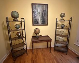 Collection of 20-70’s globes 
One lights up and is a table light 