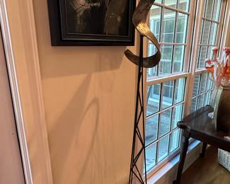 Another cool MCM iron and chrome abstract art
