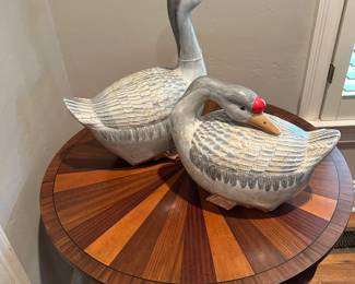 Antique Chinese geese and designer table