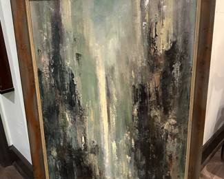 One of the many mid century art pieces 
There are 2 by this artist
Dated 1974 on the back 
Impressionistic 
What do u see
Absolutely stunning in person 