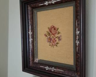 Needlepoint in Victorian frame