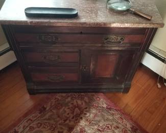 3 drawer cupboard with marble top