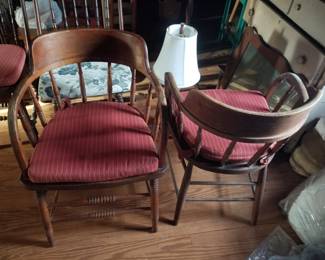 Wood captain's chairs