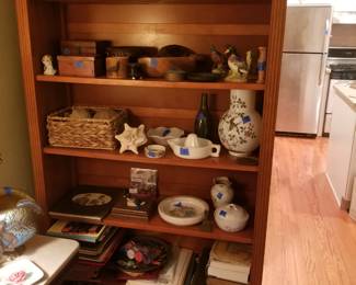 Bookcase; collectibles