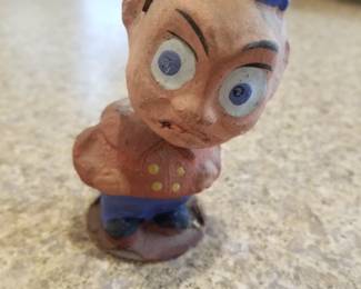 Brownie Googly Eyed Paper-mache Nodder Figure