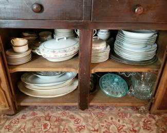 Vintage china dinnerware & glassware