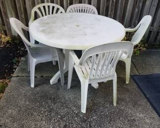 Plastic patio dining set