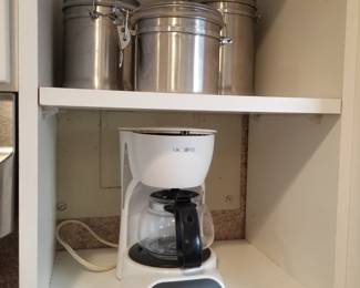 Mr. Coffee coffee maker; stainless steel canisters