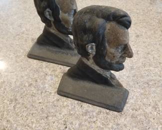 Abraham Lincoln cast iron bookends