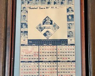 Baseball Time in '49 Calendar