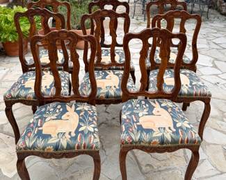 Set of Eight Whimsical Bunny Chairs
