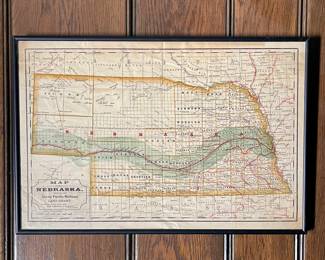 Framed Map of Nebraska