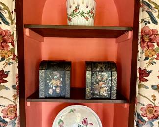 Cachepot & Inlaid Boxes