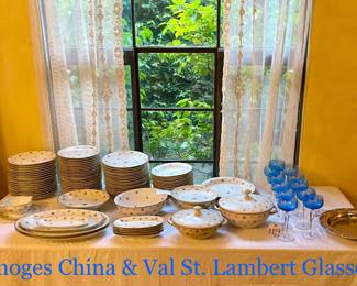 Limoges & Blue Val St. Lambert Glasses