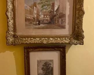 Village Scene in Great Frame & Pastoral Scene