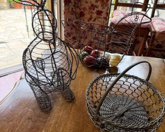 Wire Bunny, Chicken & Basket
