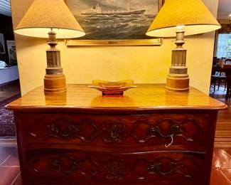 Pair of Lamps & Boat Painting