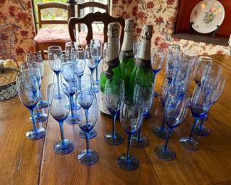 Stunning Blue Champagne Glasses