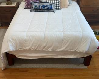 Queen Bed - frame, mattress, linens