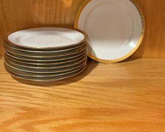 Small Gold Rimmed Dinner Plates Set of 10