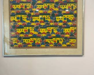 Framed Townscape Painting