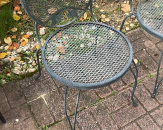 Metal Outdoor Chairs - Pair