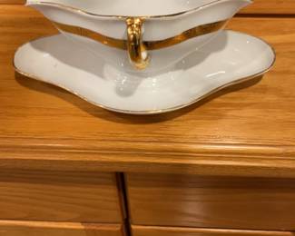 Bavarian Gravy Boat with Gold Trim